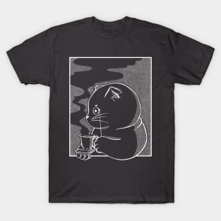 Cute Cat Sipping Tea - Anime - Kawaii T-Shirt